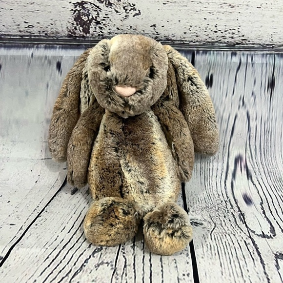 Jellycat 11" Woodland Babe Bunny Plush Brown stuffed animal toy - Picture 1 of 5
